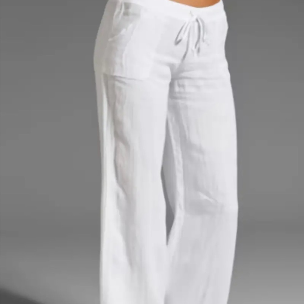 White cotton beach pants.